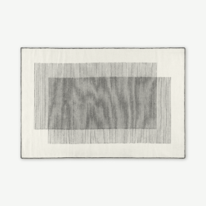 Caixa Wool Rug, Large 160 x 230cm, Off White & Black