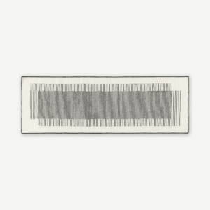 Caixa Wool Runner, 70 x 200cm, Off White & Black