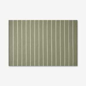 Hemsworth Reversible Wool Rug, Large 160 x 230cm, Soft Green & Charcoal Grey