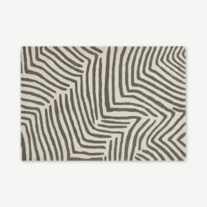 Larkin Handtufted Wool Rug, Large 160 x 230cm, Ecru & Warm Grey