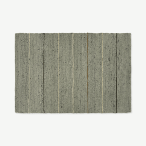 Tomillo Striped Wool Rug, Extra Large 200 x 300cm, Sage Green