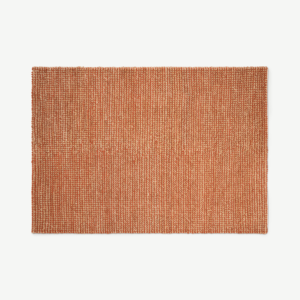 Mumbi Textured Rug, Large 160 x 230 cm, Terracotta Wool & Jute