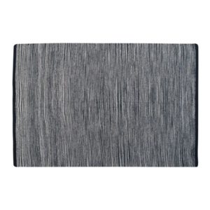 Botin Small Fabric Upholstred Stripe Rug In Black And White