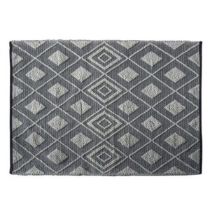 Freya Small Fabric Upholstered Rug In Black Natural