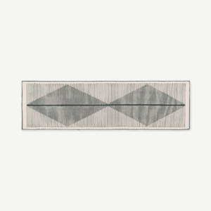 Camden Wool Blend Runner, 70 x 250 cm, Black & Off-White